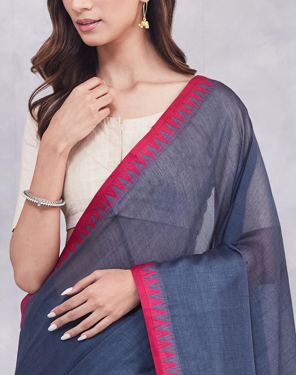Grey Cotton Sari
