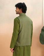 Green Cotton Nehru Jacket