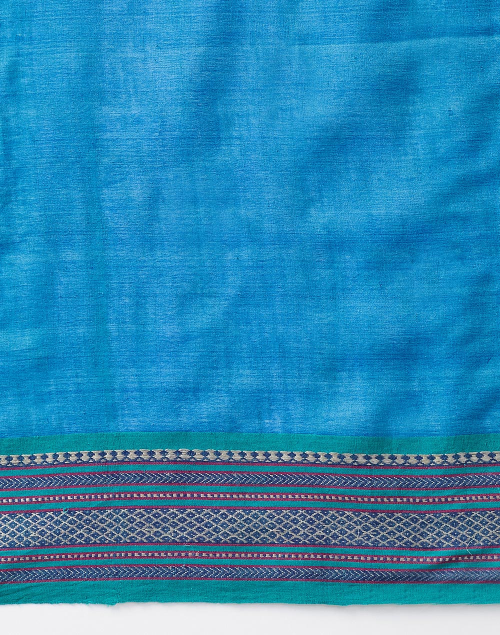 Teal Cotton Silk Blend Jamdani Woven Wonders Sari