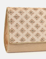 Beige Hand Embroidered Clutch