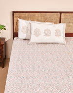 Pink Ruhi Cotton Bed Sheet With 2 Pillow Covers