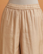 Beige Viscose Silk Pallazo