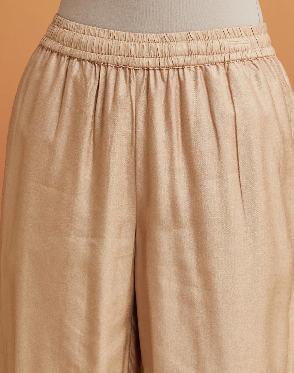 Beige Viscose Silk Pallazo
