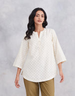 Offwhite Cotton Silk Blend Tunic
