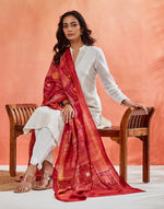 Maroon Silk Hand Block Print Dupatta