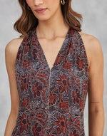 Black Rayon Blend Ajrakh Short Dress