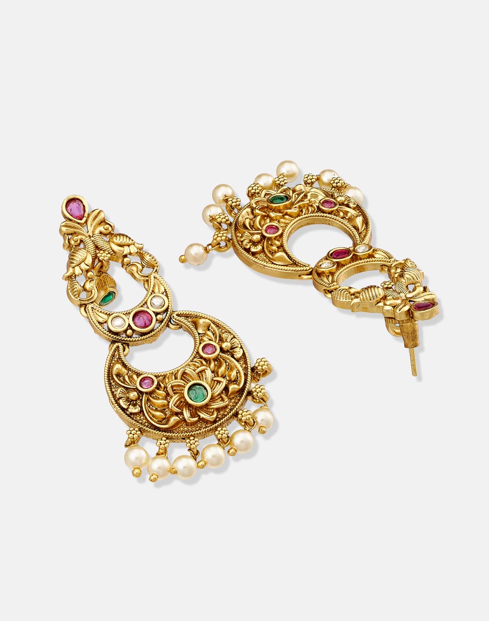 Metal Chandbali Earrings