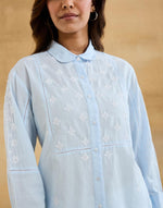 Light Blue Cotton Chikankari Shirt