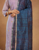 Blue Silk Blend Hand Woven Dupatta