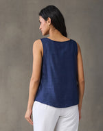 Blue Viscose Silk Hand Embroidered Top