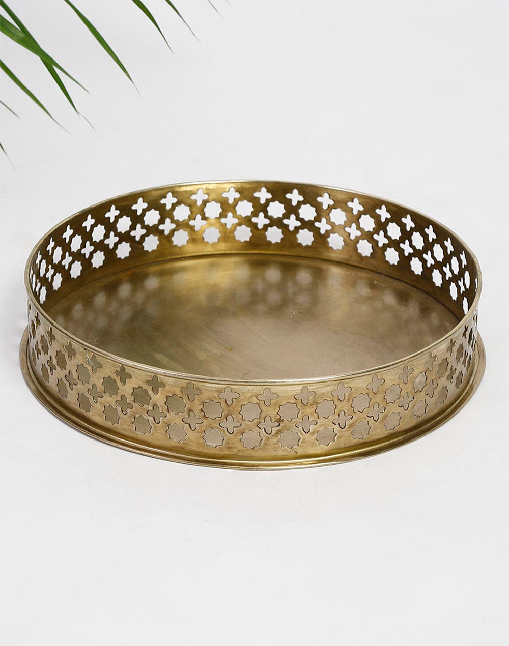 Brass Metal Yug Cutwork Tray