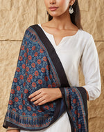Indigo Viscose Blend Ajrakh Printed Stole