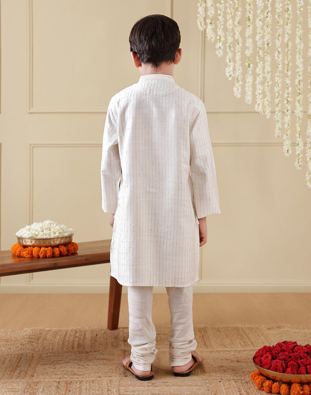Natural Viscose Blend Dobby Long Kurta