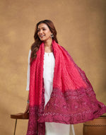 Blue Silk Printed Stole