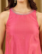 Fuchsia Embroidered Kurta styled for easy everyday style