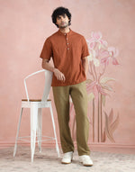 Rust Shirt styled for festive occasions