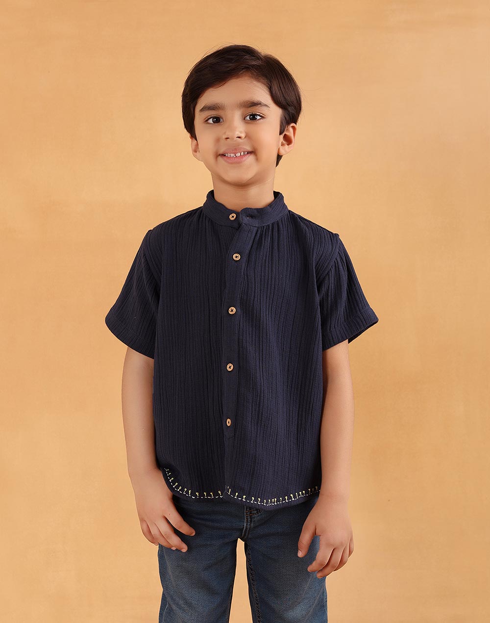 Navy Cotton Shirt