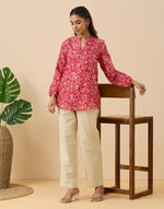 Red Cotton Silk Tunic