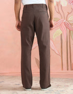 Texture and finish of the Brown Trousers by Fabindia UK