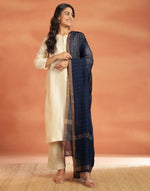 Navy Viscose Silk Hand Woven Dupatta