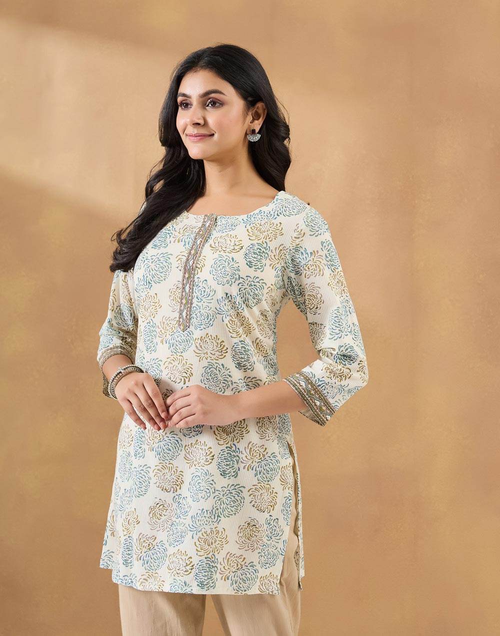 Natural Cotton Hand Block Print Kurta Short