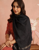 Black Silk Blend Hand Woven Stole