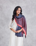 Black Silk Symphony Hand Block Printed Stole