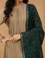 Green Cotton Silk Blend Dabu Printed Dupatta