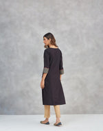 Black Viscose Silk Slim Fit Long Kurta