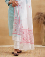 Natural Cotton Silk Blend Chikankari Dupatta