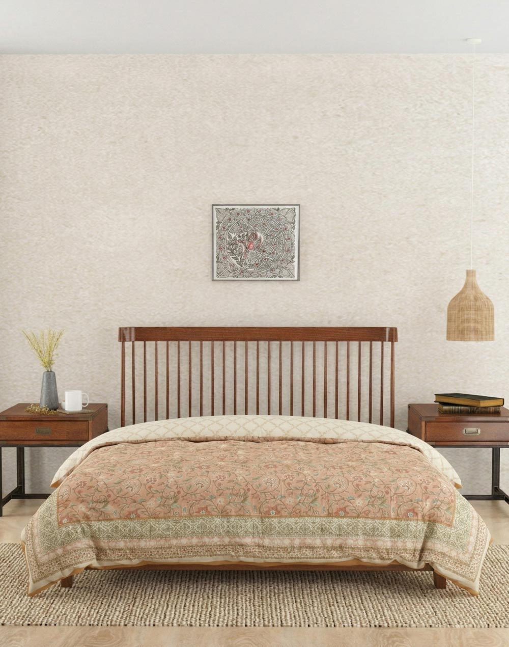 Orange Seher Printed Cotton Quilt