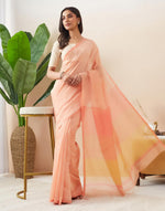 Orange Viscose Silk Hand Woven Wonders Sari
