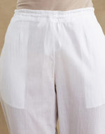 White Cotton Chikankari Ethnic Pant