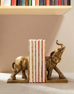 Golden Elephant Casted Metal Bookend