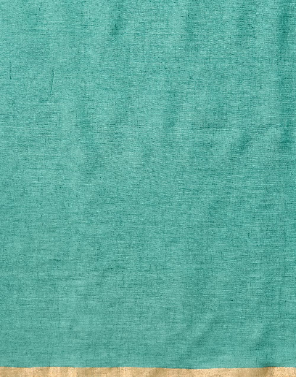 Teal Linen Blend Hand Woven Sari