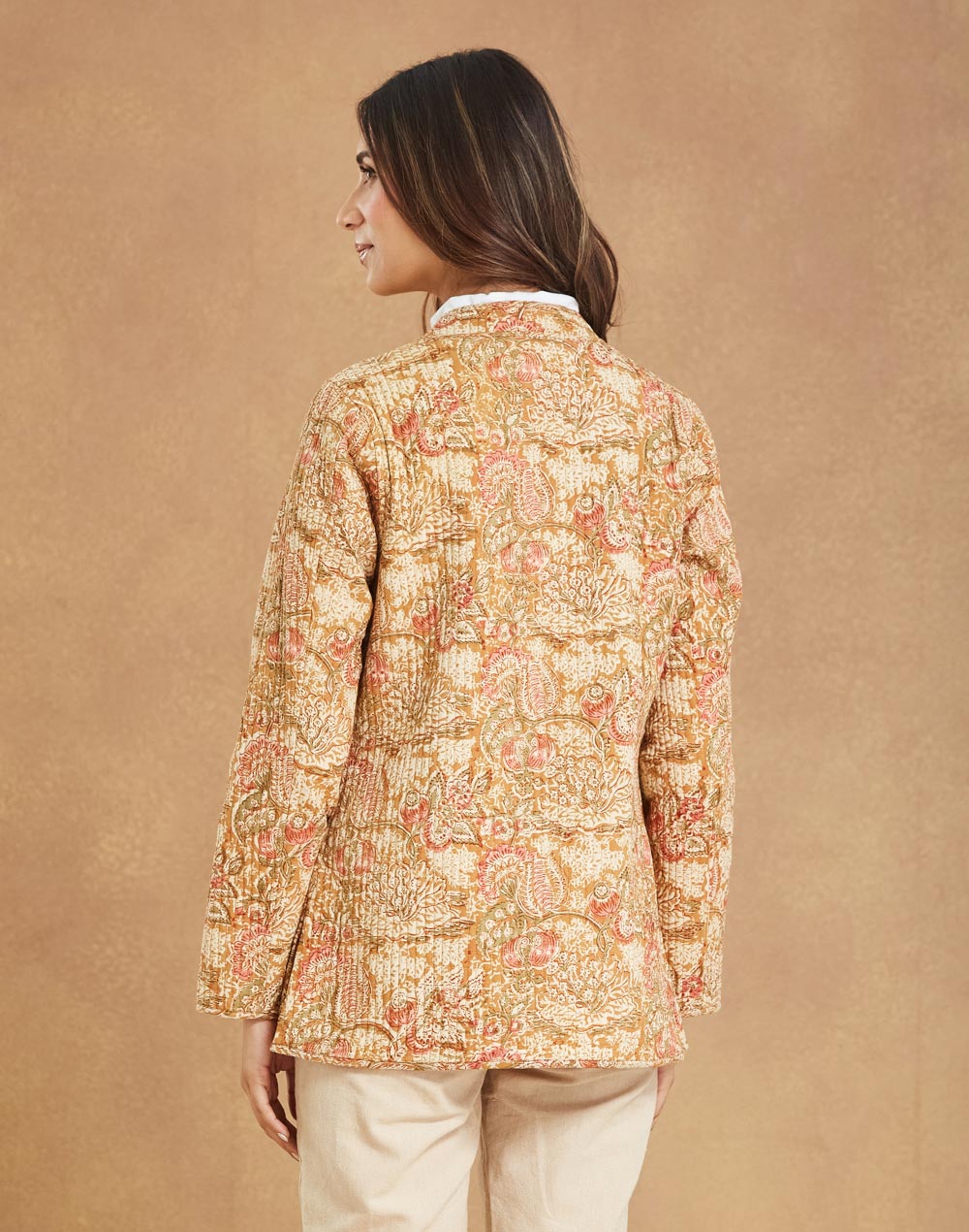 Beige Cotton Kalamkari Jacket