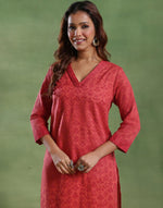 Pink Cotton Long Kurta