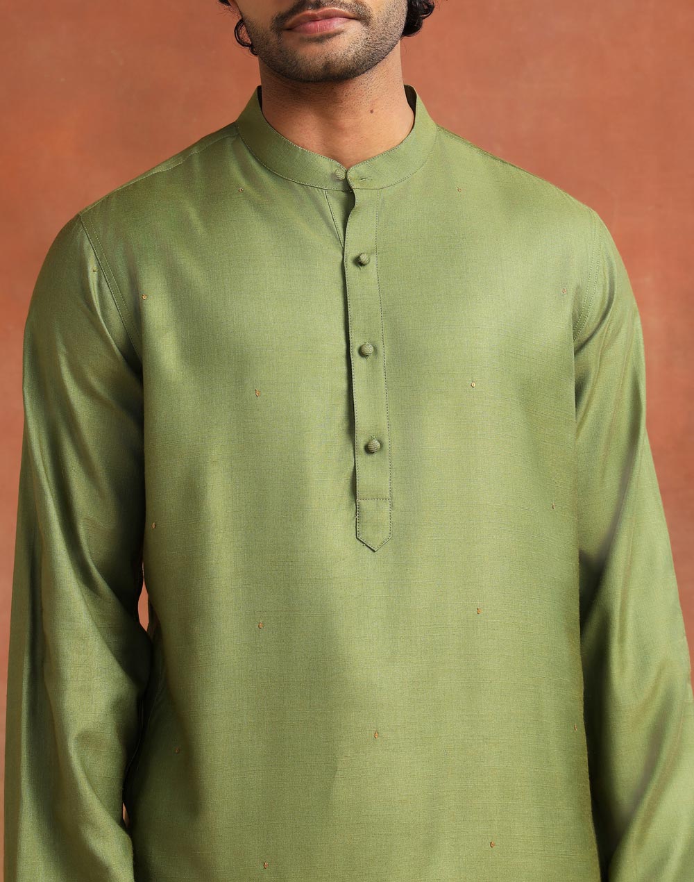 Green Viscose Silk Long Kurta
