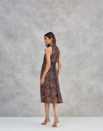 Black Rayon Blend Ajrakh Short Dress