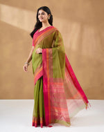 Green Cotton Silk Blend Maheshwari Woven Wonders Sari