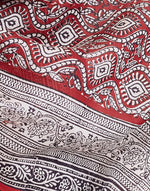 Maroon Cotton Silk Bagh Printed Stole