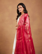 Pink Cotton Silk Blend Maheshwari Dupatta