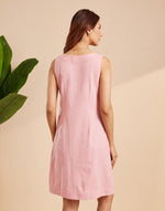 Pink Cotton Chikankari Short Dress