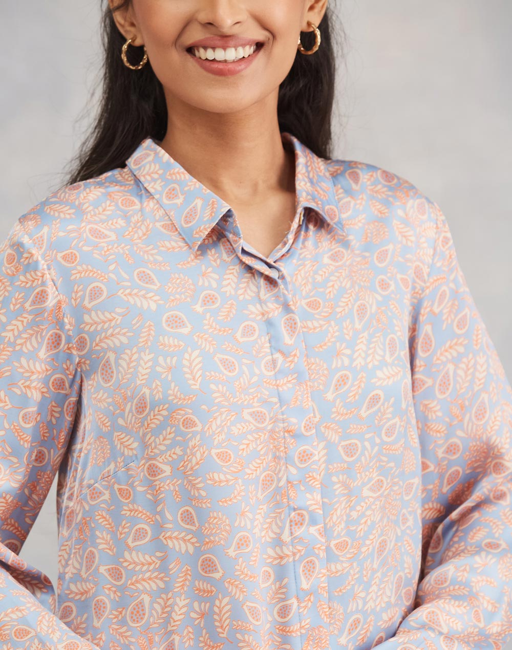 Light Blue Rayon Blend Allure Shirt