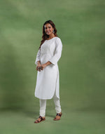 White Cotton Long Kurta