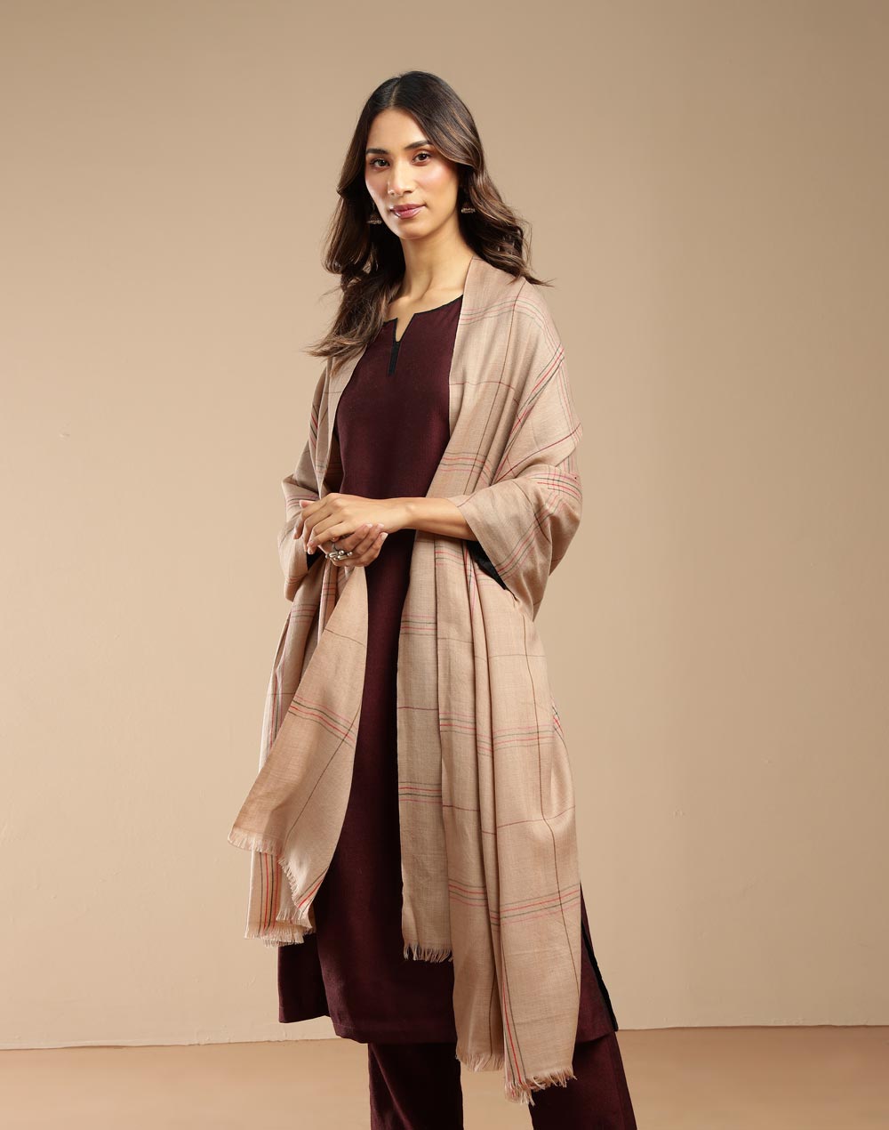 Beige Wool Shawl