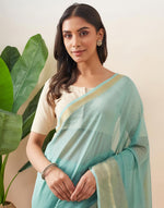Teal Cotton Silk Blend Maheshwari Woven Wonders Sari
