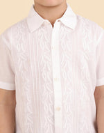 White Cotton Chikankari Shirt