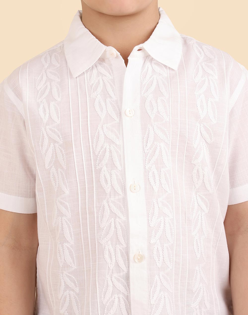 White Cotton Chikankari Shirt