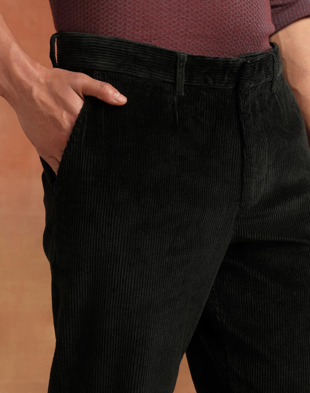 Green Cotton Blend Pant